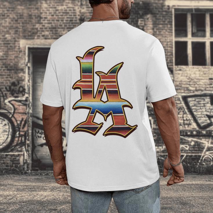 LA Sarape Los Angeles LA Sarape East LA Baseball Mexican Premium Tri-Blend Men's Back Print T-Shirt LA Sarape Los Angeles LA Sarape East LA Baseball Mexican Premium Tri-Blend Men's Back Print T-Shirt