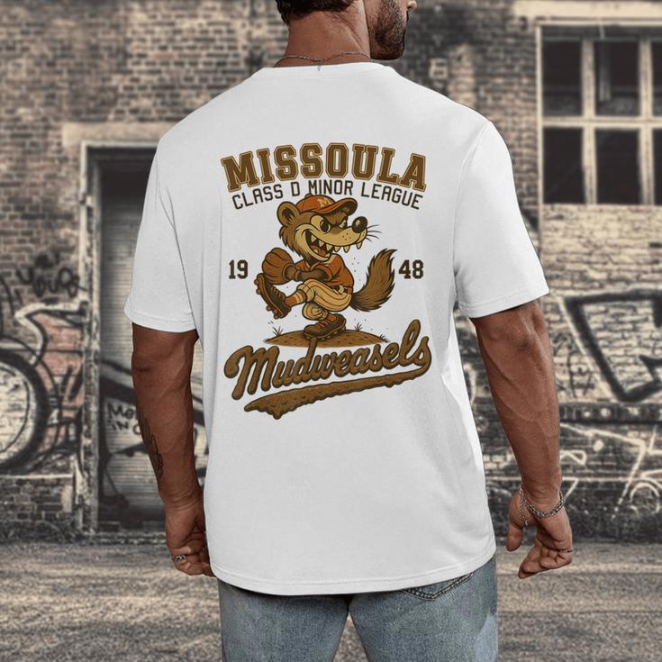 Missoula Mudweasels Retro Minor League Baseball Men's Back Print T-Shirt Missoula Mudweasels Retro Minor League Baseball Men's Back Print T-Shirt