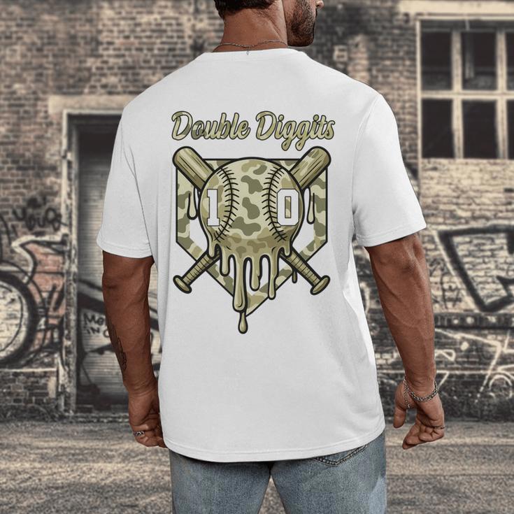 Old School Camo Baseball Drip Double Digits 10th Birthday Men's Back Print T-Shirt Old School Camo Baseball Drip Double Digits 10th Birthday Men's Back Print T-Shirt