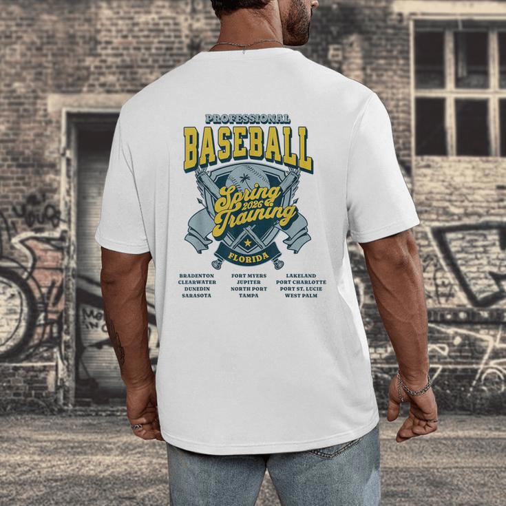 Professional Baseball Spring Training 2026 Florida Cities Men's Back Print T-Shirt Professional Baseball Spring Training 2026 Florida Cities Men's Back Print T-Shirt