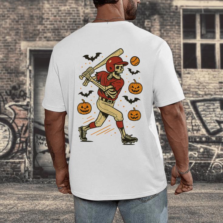 Skeleton Halloween Baseball Boys Men Kids Toddler Men's Back Print T-Shirt Skeleton Halloween Baseball Boys Men Kids Toddler Men's Back Print T-Shirt