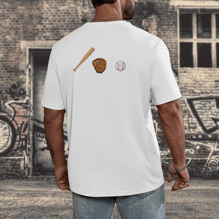 Sports Math Equation Baseball Bat Ball Glove Graphic Teacher Men's Back Print T-Shirt Sports Math Equation Baseball Bat Ball Glove Graphic Teacher Men's Back Print T-Shirt