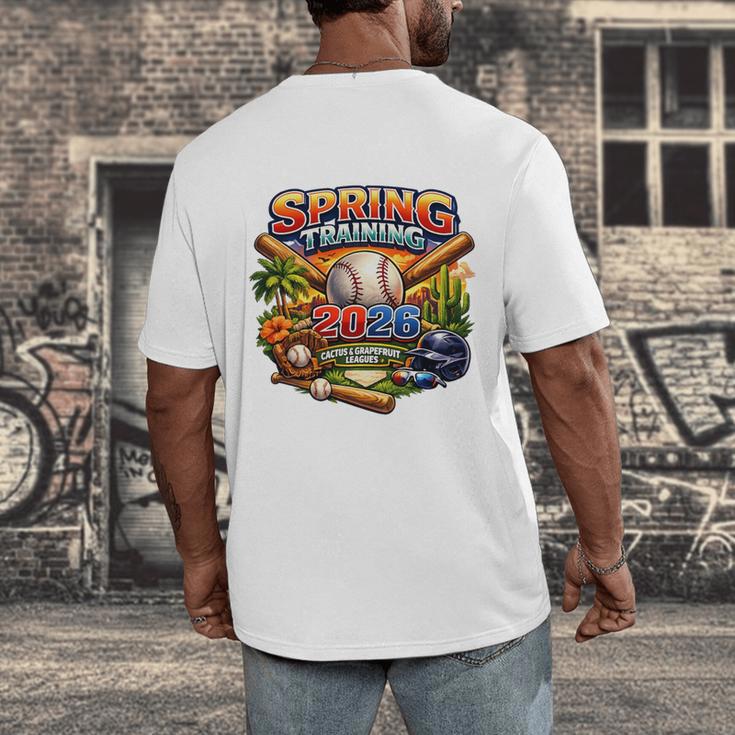 Spring Training 2026 Baseball Fan Retro Palm Cactus Premium Tri-Blend Men's Back Print T-Shirt
