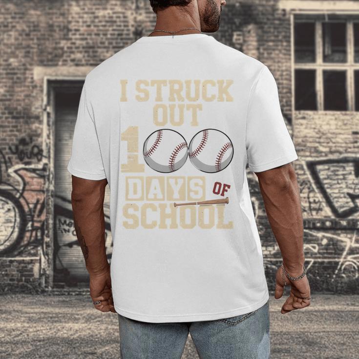 I Struck Out 100 Days Of School Baseball Fan Students Batter Premium Tri-Blend Men's Back Print T-Shirt