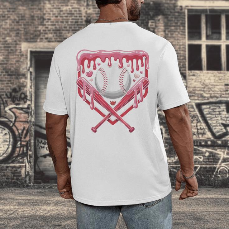 Valentines Baseball Boys Ice Cream Drip Heart Youth Kids Men's Back Print T-Shirt Valentines Baseball Boys Ice Cream Drip Heart Youth Kids Men's Back Print T-Shirt
