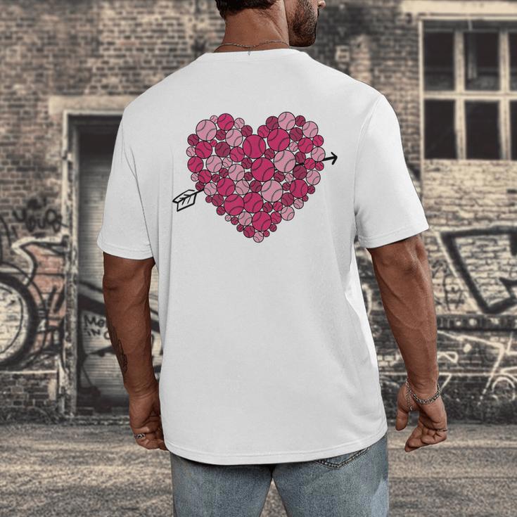 Valentine's Day Baseball Heart Softball Player Sports Lover Men's Back Print T-Shirt Valentine's Day Baseball Heart Softball Player Sports Lover Men's Back Print T-Shirt