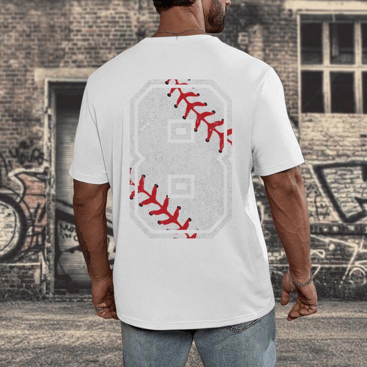 Vintage Baseball 8 Jersey Number 8 Men's Back Print T-Shirt Vintage Baseball 8 Jersey Number 8 Men's Back Print T-Shirt