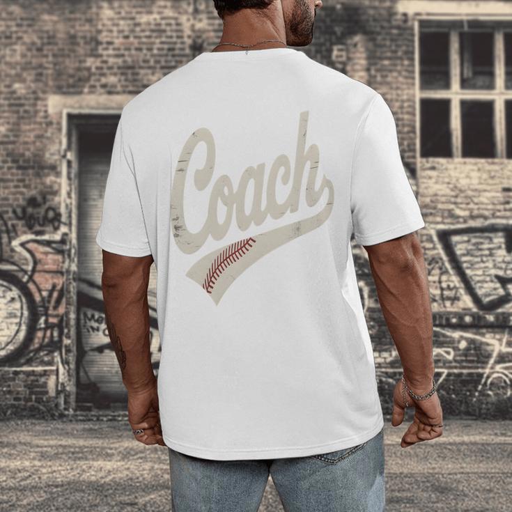 Vintage Baseball Coach Men's Back Print T-Shirt