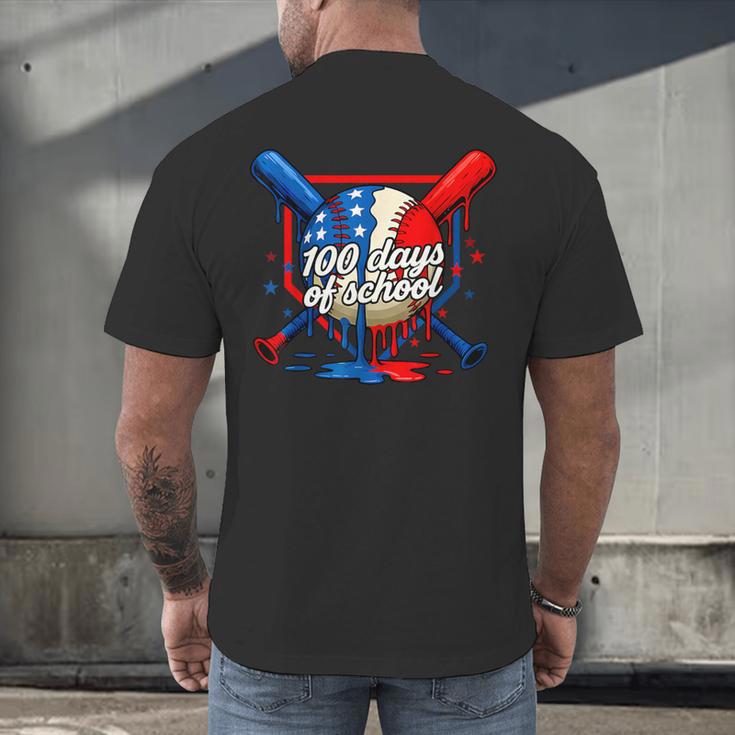 100 Days Of School 100th Day Youth Drip Baseball Boys Kid Men's Back Print T-Shirt 100 Days Of School 100th Day Youth Drip Baseball Boys Kid Men's Back Print T-Shirt