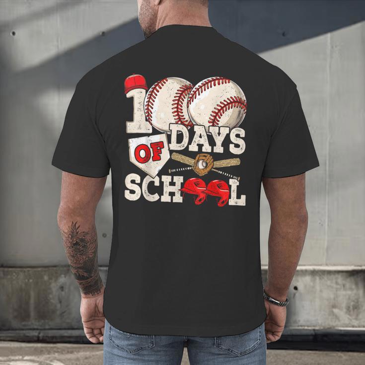 100 Days Of School Baseball 100th Day Of School Kids Teacher Men's Back Print T-Shirt 100 Days Of School Baseball 100th Day Of School Kids Teacher Men's Back Print T-Shirt