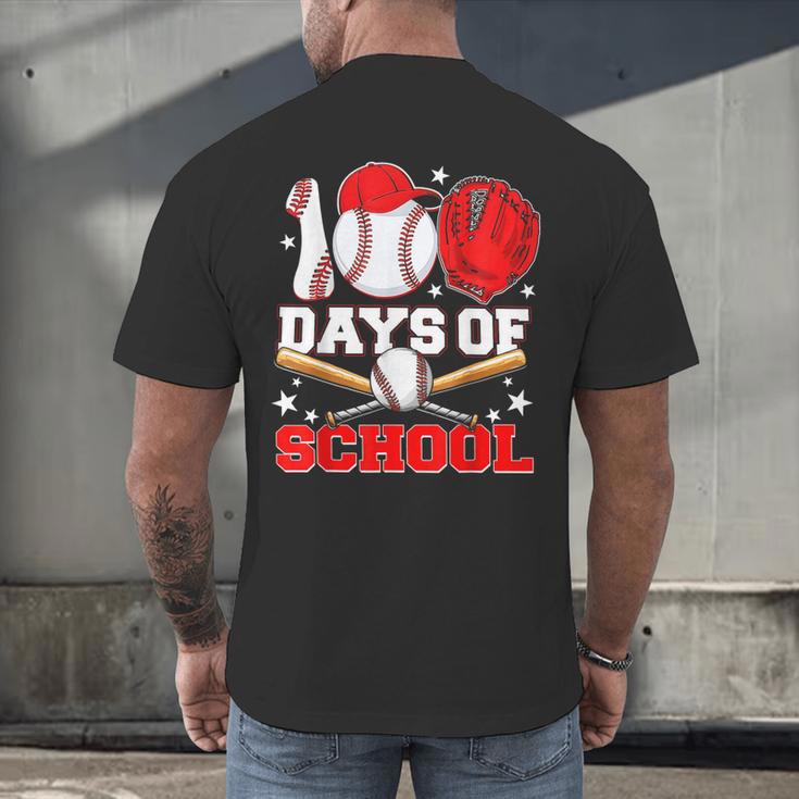 100 Days Of School Baseball Boys Kids Students Men's Back Print T-Shirt 100 Days Of School Baseball Boys Kids Students Men's Back Print T-Shirt