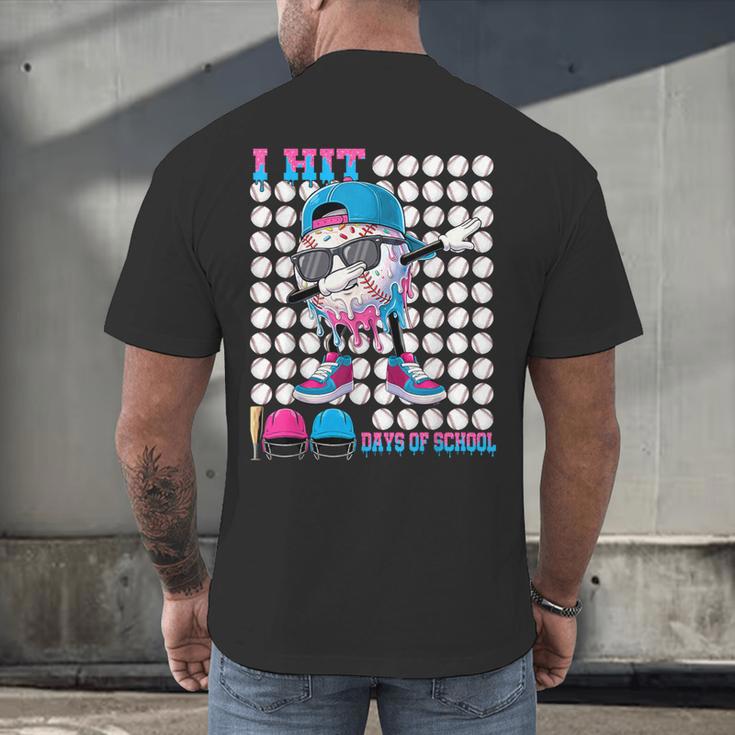 100 Days Of School Baseball Drip Boys Kids 100th Day School Men's Back Print T-Shirt