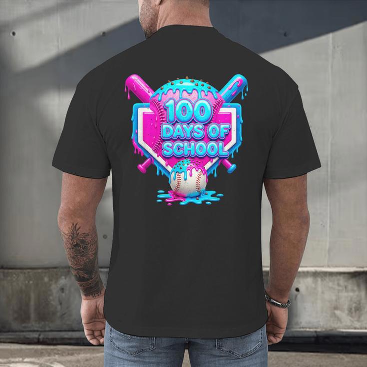100 Days Of School Baseball Drip 100 Days For Boys And Kids Men's Back Print T-Shirt 100 Days Of School Baseball Drip 100 Days For Boys And Kids Men's Back Print T-Shirt