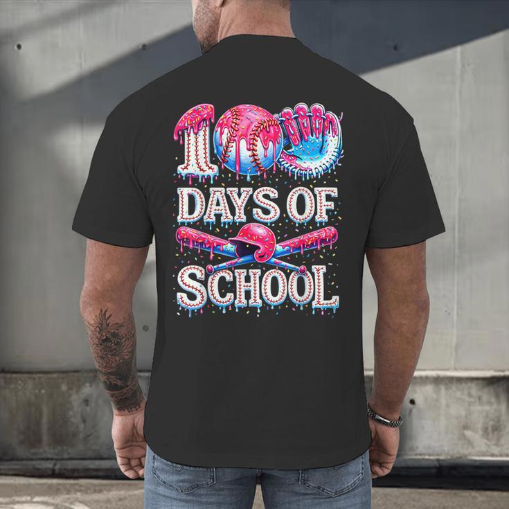 100 Days Of School Baseball Lover Donut Drip Boy Girl Men's Back Print T-Shirt