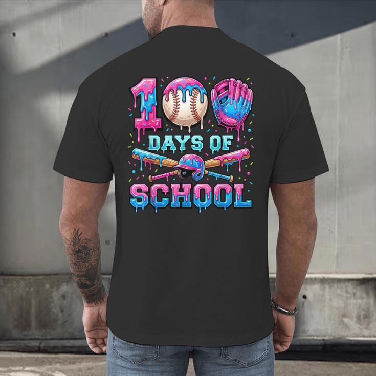 100 Days Of School Baseball Sports Drip Graphic Men's Back Print T-Shirt 100 Days Of School Baseball Sports Drip Graphic Men's Back Print T-Shirt