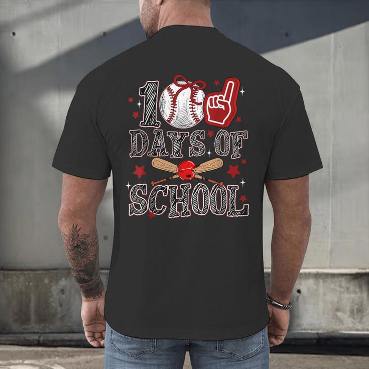 100 Days Of School Baseball Teacher 100 Days Smarter Student Men's Back Print T-Shirt 100 Days Of School Baseball Teacher 100 Days Smarter Student Men's Back Print T-Shirt