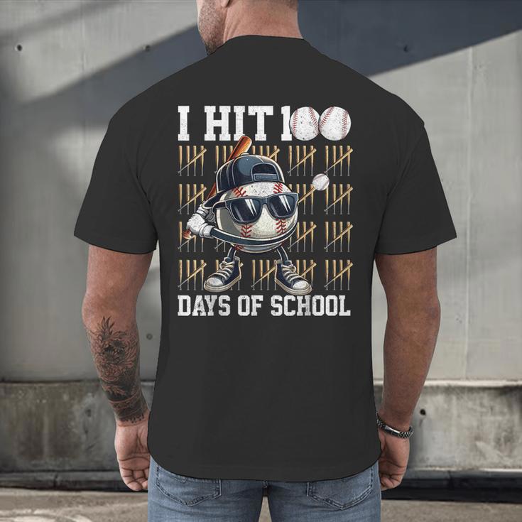 100 Days Of School Boys Kids 100th Day Balls Baseball Kids Men's Back Print T-Shirt 100 Days Of School Boys Kids 100th Day Balls Baseball Kids Men's Back Print T-Shirt