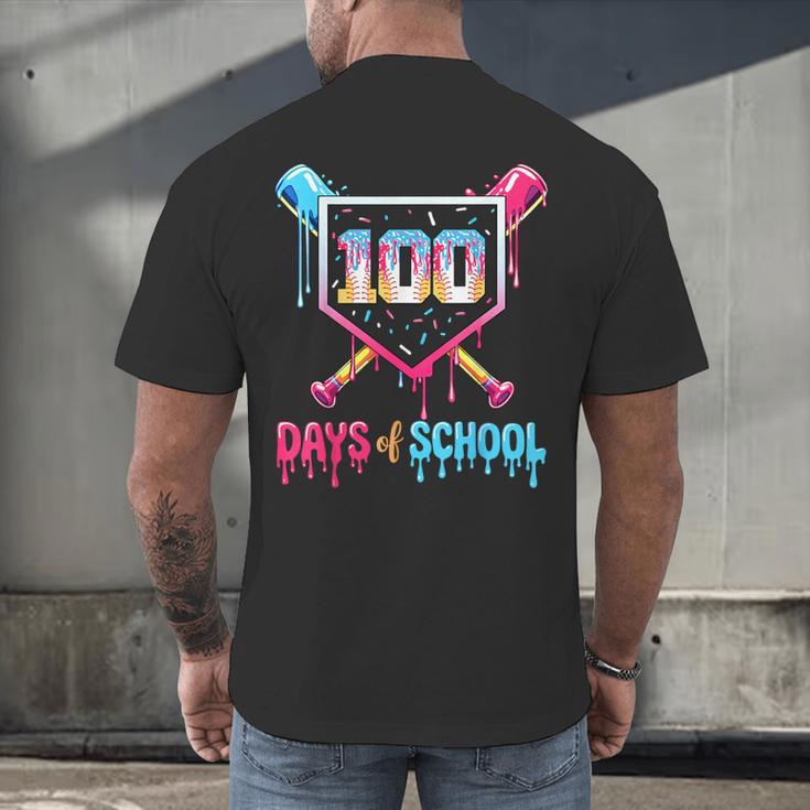 100 Days Of School Ice Cream Drip Baseball 100 Days Smarter Men's Back Print T-Shirt 100 Days Of School Ice Cream Drip Baseball 100 Days Smarter Men's Back Print T-Shirt