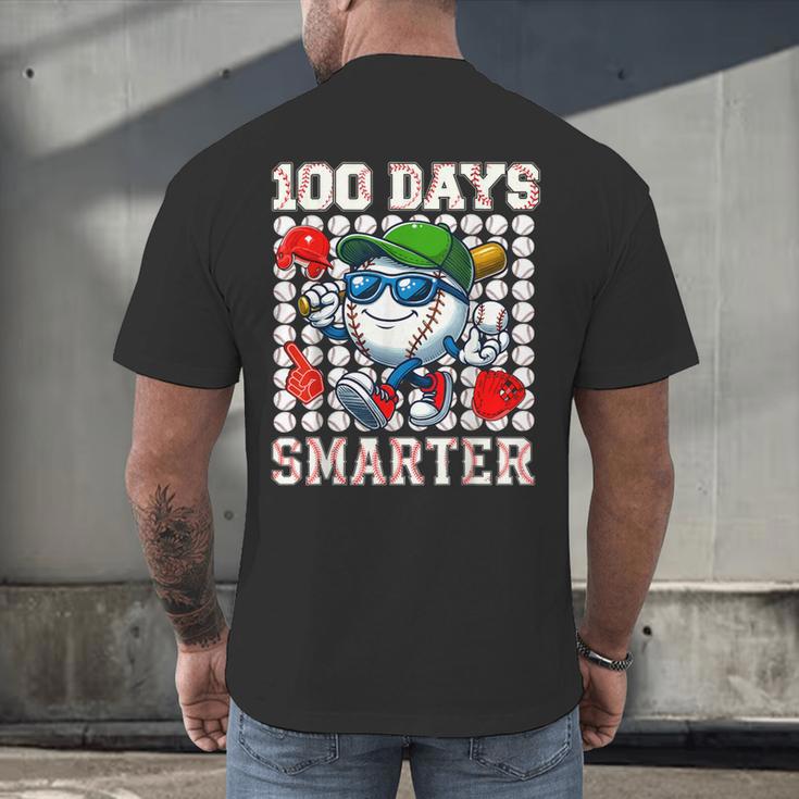 100 Days Smarter Baseball 100 Days Of School Boy Girl Kid Men's Back Print T-Shirt 100 Days Smarter Baseball 100 Days Of School Boy Girl Kid Men's Back Print T-Shirt