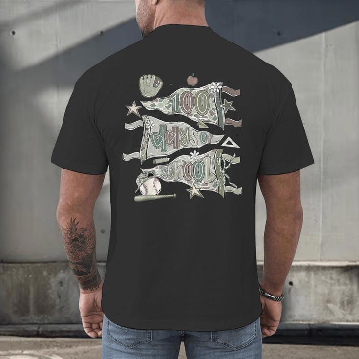 100 Days Smarter Baseball Sport School Celebration Men's Back Print T-Shirt