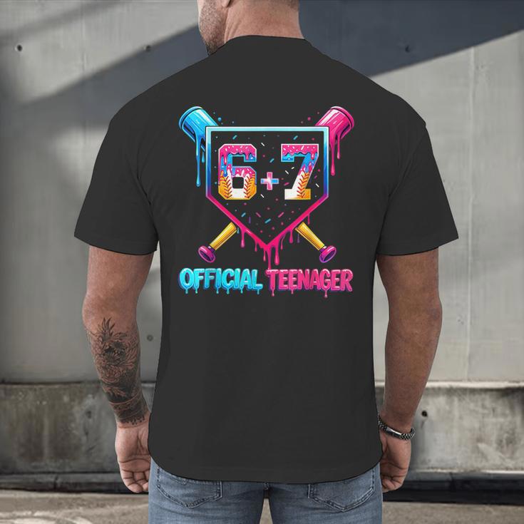 13th Birthday Official Teenager 67 Baseball Drip Boys Men's Back Print T-Shirt 13th Birthday Official Teenager 67 Baseball Drip Boys Men's Back Print T-Shirt