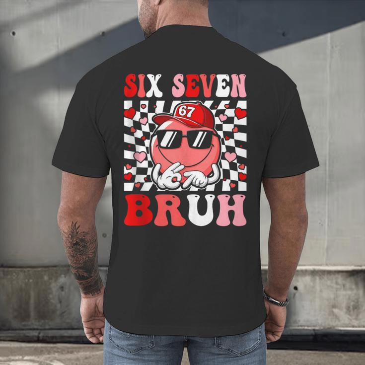 6 7 Bruh Six Seven Valentine Heart Baseball Men's Back Print T-Shirt