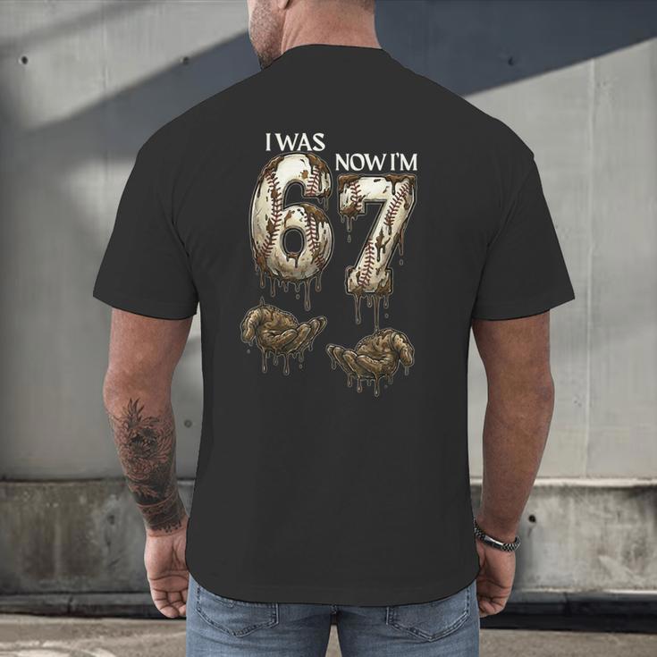 I Was 6 Now I'm 7 Baseball 6 7 Birthday Boys Girls Men's Back Print T-Shirt I Was 6 Now I'm 7 Baseball 6 7 Birthday Boys Girls Men's Back Print T-Shirt