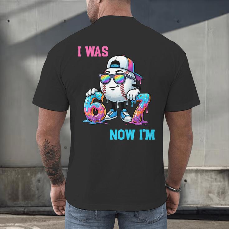 I Was 6 Now I'm 7 Baseball Birthday Drip Ice Cream Boy Men's Back Print T-Shirt I Was 6 Now I'm 7 Baseball Birthday Drip Ice Cream Boy Men's Back Print T-Shirt