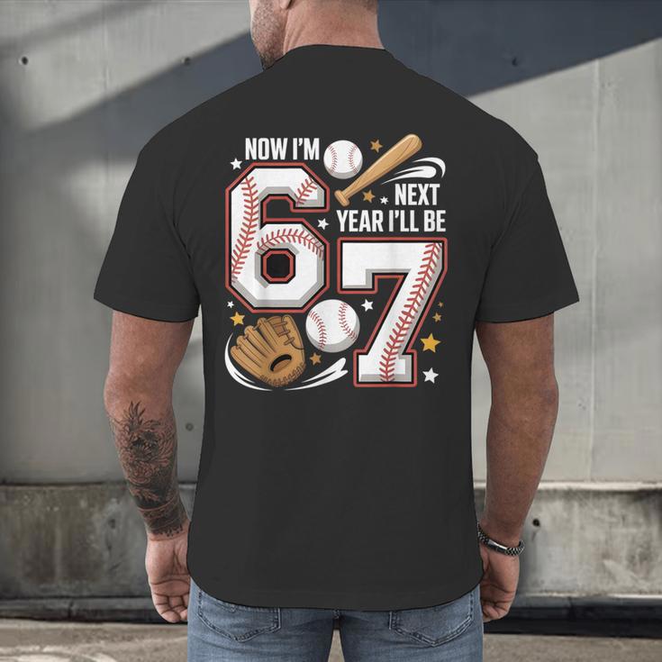 6 Year Old Birthday 67 Trend Baseball Now I’m 6 Next Year 7 Men's Back Print T-Shirt