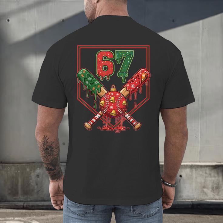 67 Baseball Drip Christmas Meme Six Seven Gen Alpha Slang Men's Back Print T-Shirt