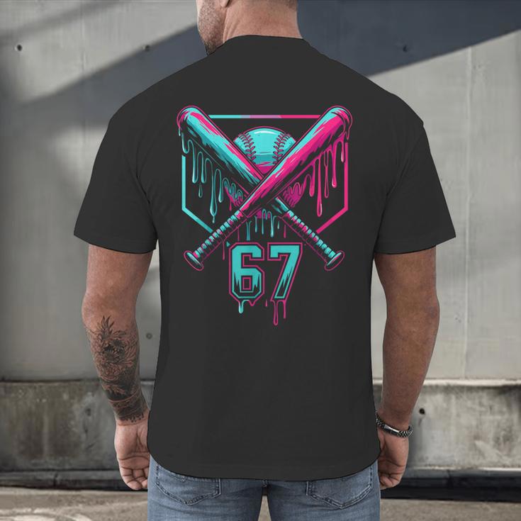 67 Baseball Drip Six Seven Gen Alpha Slag Men's Back Print T-Shirt