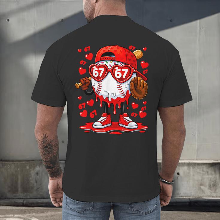 67 Baseball Drip Valentine's Day Men's Back Print T-Shirt 67 Baseball Drip Valentine's Day Men's Back Print T-Shirt