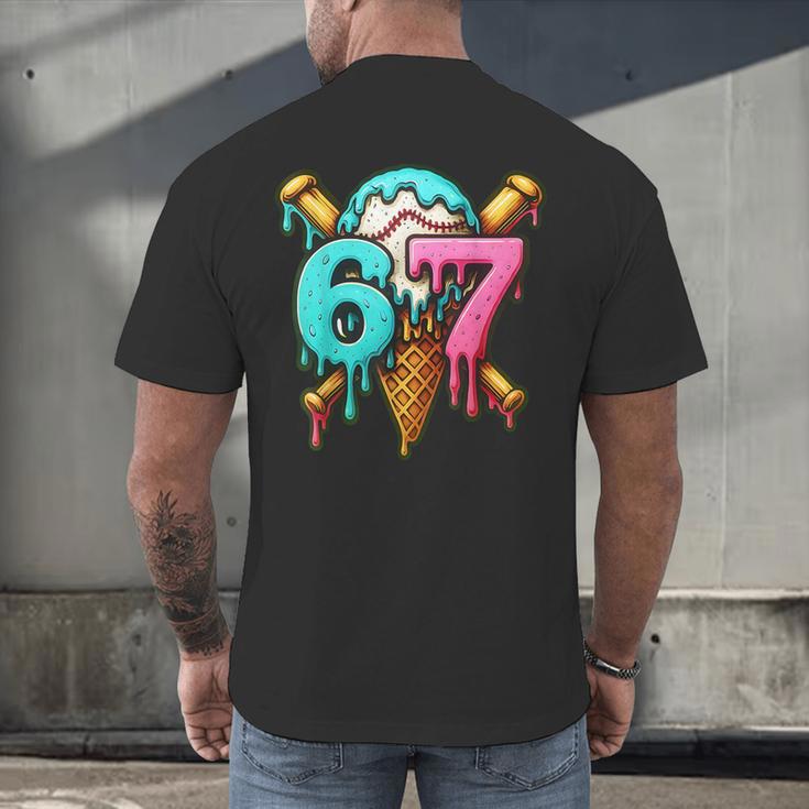 67 Baseball Ice Cream Drip Kids Men's Back Print T-Shirt 67 Baseball Ice Cream Drip Kids Men's Back Print T-Shirt