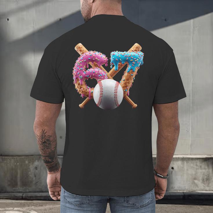 67 Baseball Ice Cream Drip Kids Youth Men's Back Print T-Shirt