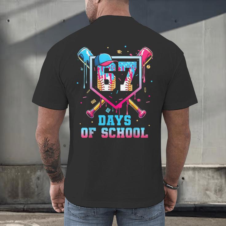 67 Days Of School 67th Day Baseball Meme Men Boys Kids Men's Back Print T-Shirt