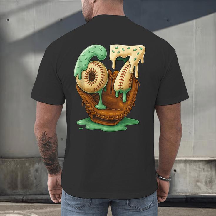 67 Ice Cream Drip Six Seven Baseball Men's Back Print T-Shirt