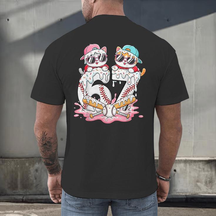 67 Meme Kawaii Cats Baseball Ice Cream Drip 6 7 Kids Men's Back Print T-Shirt 67 Meme Kawaii Cats Baseball Ice Cream Drip 6 7 Kids Men's Back Print T-Shirt