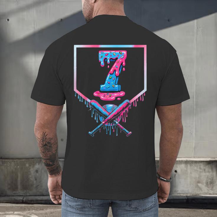 67 Six Seven Meme Baseball Ice Cream Drip 67 Gen Alpha Slang Men's Back Print T-Shirt
