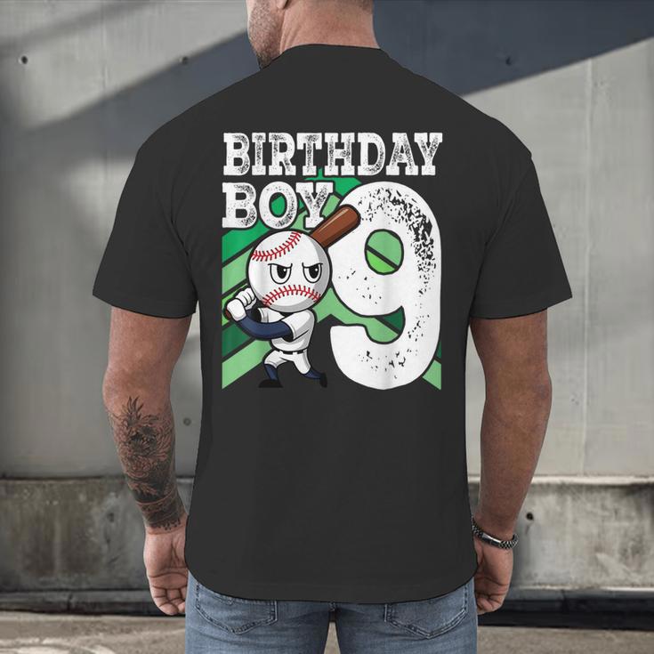 9th Birthday Baseball Birthday Party 9th Birthday Boy Men's Back Print T-Shirt 9th Birthday Baseball Birthday Party 9th Birthday Boy Men's Back Print T-Shirt