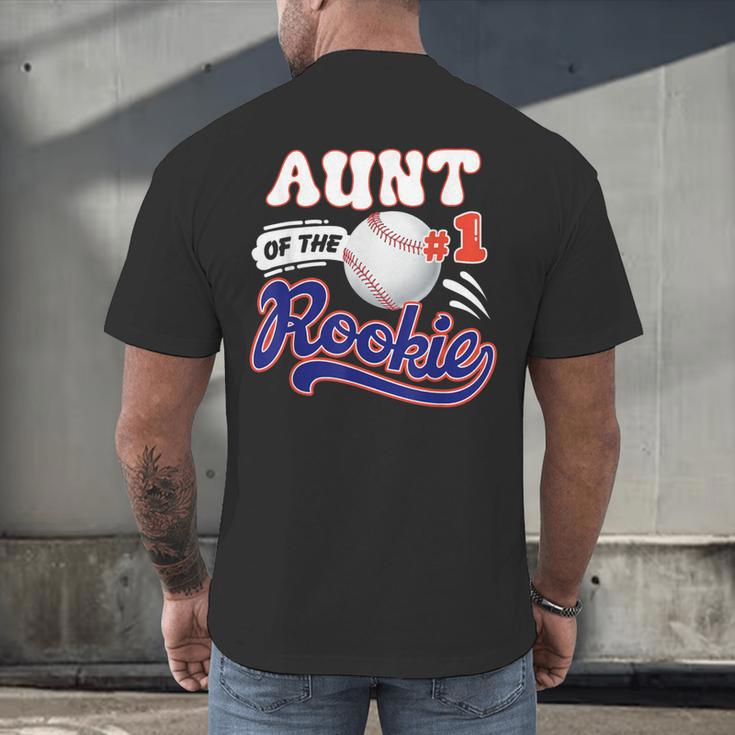 Aunt Rookie Of Year 1st Birthday Baseball Theme Matching Men's Back Print T-Shirt