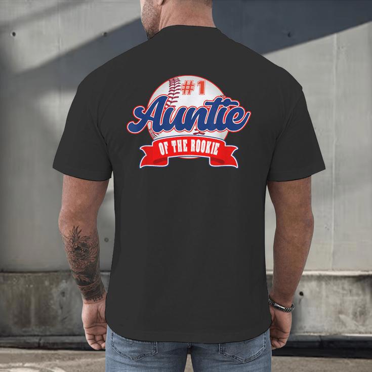 Auntie Rookie Of Year 1st Birthday Baseball Theme Matching Men's Back Print T-Shirt