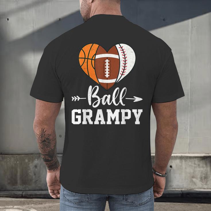 Ball Grampy Basketball Football Baseball Player Men's Back Print T-Shirt