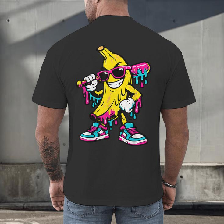 Banana Baseball Drip Men's Back Print T-Shirt Banana Baseball Drip Men's Back Print T-Shirt