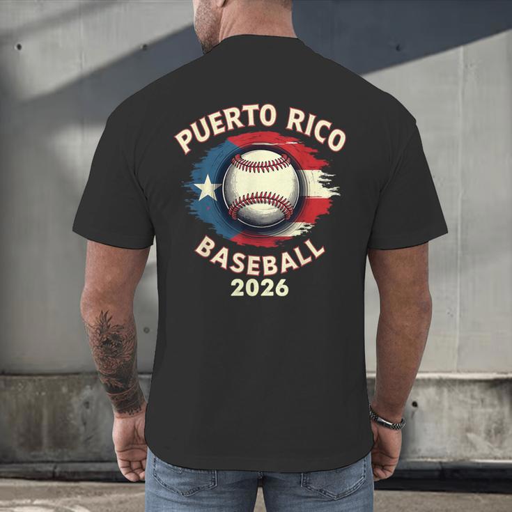 Baseball 2026 Puerto Rico Island Pride Sports Theme Men's Back Print T-Shirt Baseball 2026 Puerto Rico Island Pride Sports Theme Men's Back Print T-Shirt