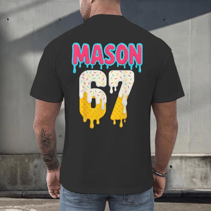Baseball 6 7 Ice Cream Drip Number 67 Six Seven Meme Men's Back Print T-Shirt Baseball 6 7 Ice Cream Drip Number 67 Six Seven Meme Men's Back Print T-Shirt