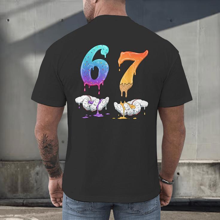 Baseball 67 Ice Cream Drip Six Seven Boys Meme Men's Back Print T-Shirt