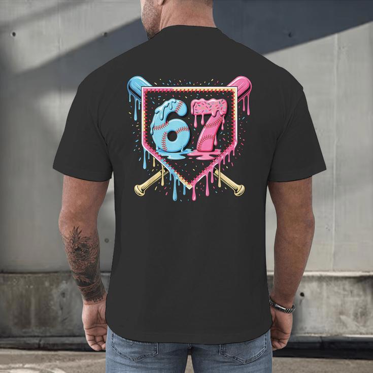 Baseball 67 Ice Cream Drip Six Seven Meme Boy Girl Kid Men's Back Print T-Shirt Baseball 67 Ice Cream Drip Six Seven Meme Boy Girl Kid Men's Back Print T-Shirt