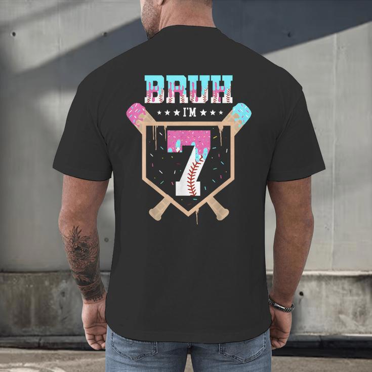 Baseball 7 Year Old Ice Cream Drip 7th Birthday Boys Player Men's Back Print T-Shirt Baseball 7 Year Old Ice Cream Drip 7th Birthday Boys Player Men's Back Print T-Shirt