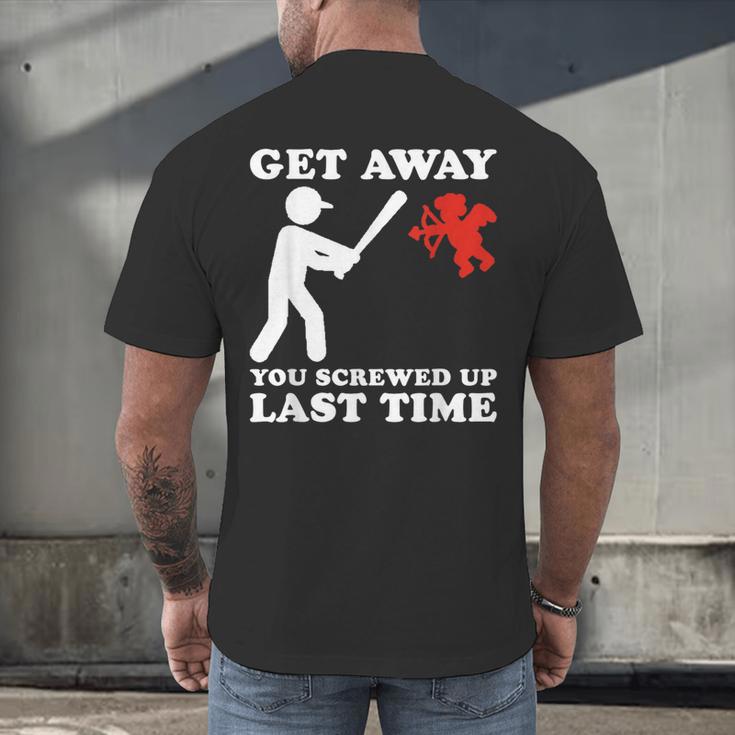 Baseball Anti Valentine Humor Cupid Joke Men Women Men's Back Print T-Shirt Baseball Anti Valentine Humor Cupid Joke Men Women Men's Back Print T-Shirt