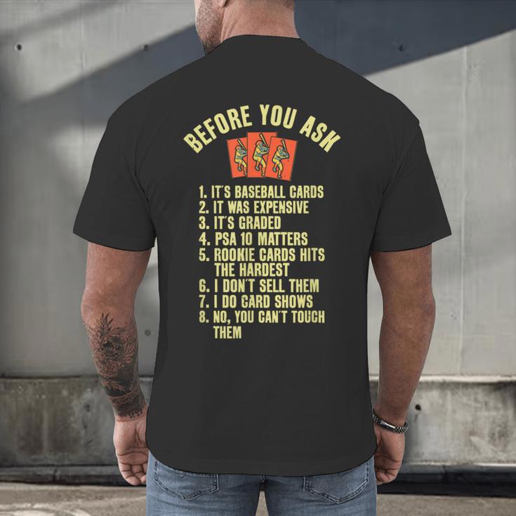 Baseball Card Collector Baseball Card Trading Men's Back Print T-Shirt Baseball Card Collector Baseball Card Trading Men's Back Print T-Shirt